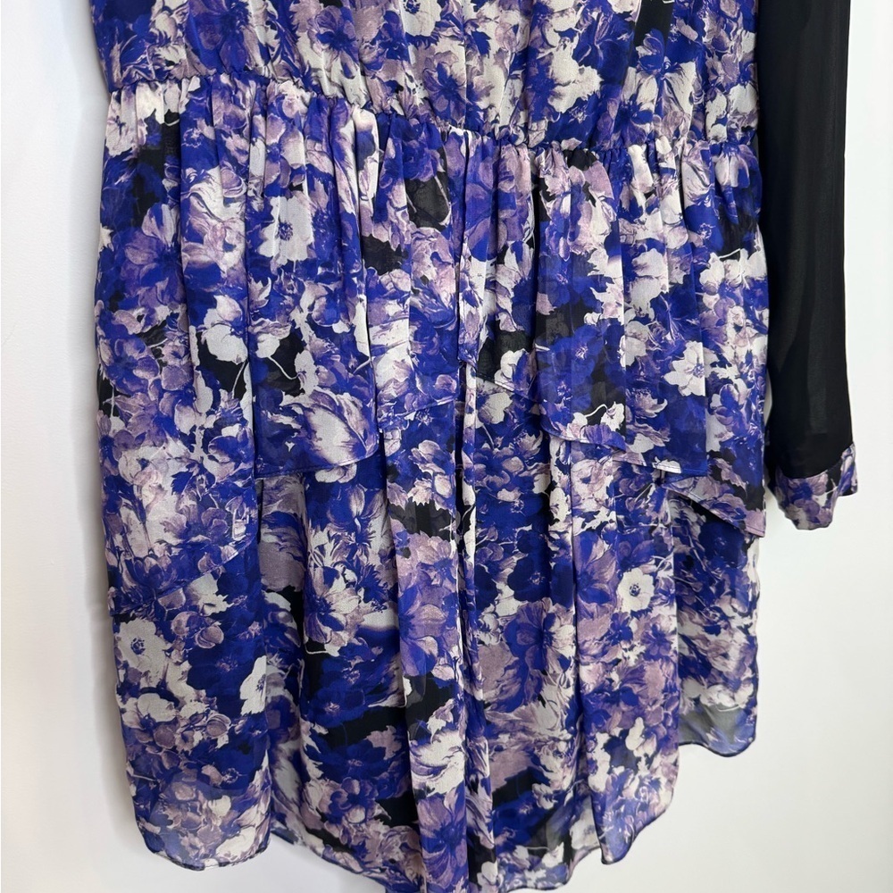 Robert Rodriguez Floral Print Silk Dress Sz 4 AMETHYST - Picture 8 of 13